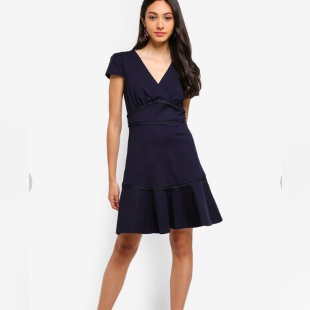 Forever ever  New Tasha Ponte Dress navy blue jersey stretch size  8